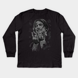 Lil peep scribble art Kids Long Sleeve T-Shirt